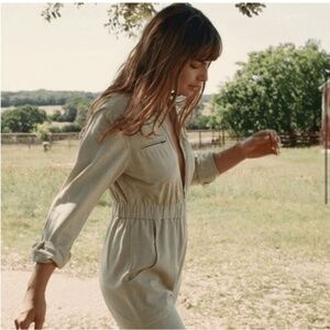 DOEN Raw Silk Serre Terracotta Rose Utility Jumpsuit M